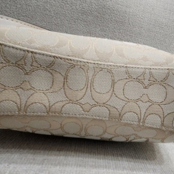 Nwot Coach Dufflette Signature Light Khaki Crossbody Bag Purse - Picture 8 of 12